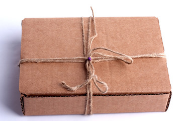 carton, cardboard, rope, isolated