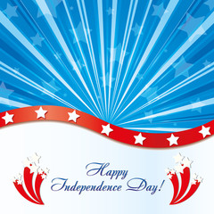 Background with elements of USA flag with congratulations
