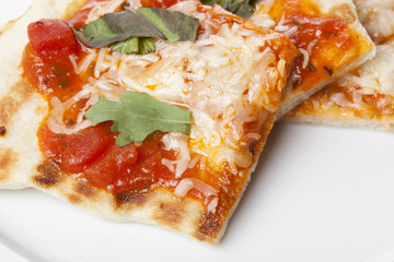 Slices of homemade margarita pizza