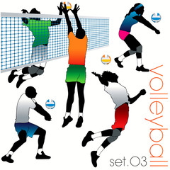 Volleyball silhouettes set.03