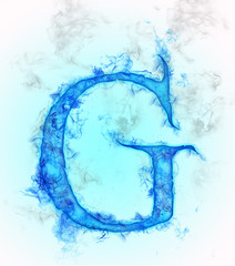 Fototapeta na wymiar Letter G in blue ink design