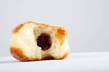 German fresh bun with jam
