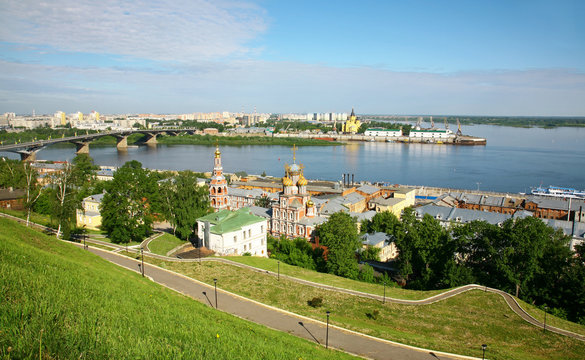 Beautiful Nizhny Novgorod in the early summer morning