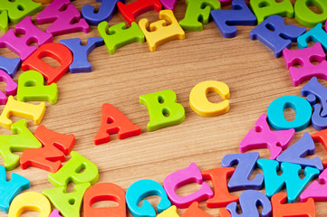 Fototapeta premium Early education concept with letters