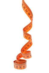 Curled measuring tape