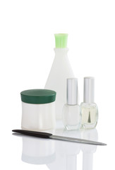Cosmetics isolated on a white background