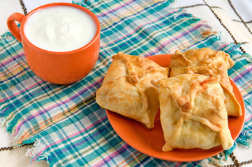 Home made patty with milk