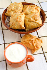 patty with cup of milk