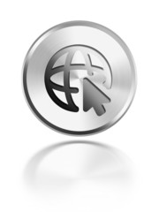 button aqua icon internet