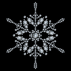 Snowflake made from diamonds. vector illustration