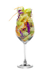 lettuce mix in a glass