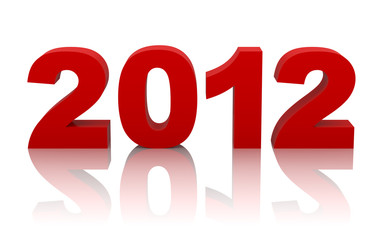 new year 2012 with clipping path