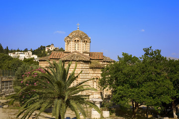 Fototapeta na wymiar grèce; athènes; agora grecque : église agii apostolii