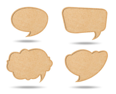 Four Style of Retro speech bubbles from Recycle Paper