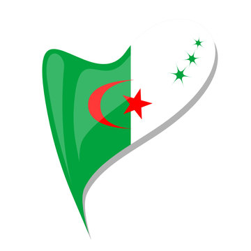 algeria in heart. Icon of algeria national flag. vector