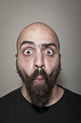 man with stupid face
