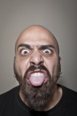 man showing his tongue