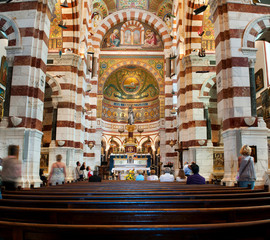 Interior of Notre-Dame de la Garde, Marseille, France,
