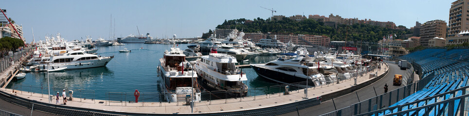 Port Hercules and Formula1 Monte-Carlo track in Monaco
