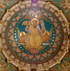 Interior of basilique Notre Dame de Fourviere, Lyon, France.