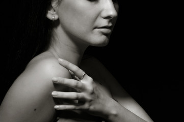 Obraz premium Pretty young naked woman portrait