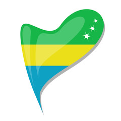 gabon in heart. Icon of gabon national flag. vector