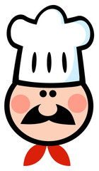 Chef Man Face Cartoon Mascot