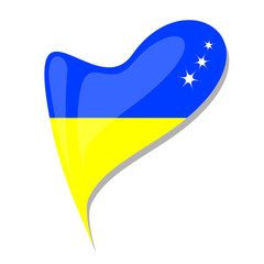 ukraine in heart. Icon of ukraine national flag. vector