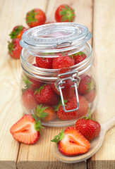 Fototapeta na wymiar Strawberries in a jar