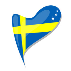 sweden in heart. Icon of sweden national flag. vector