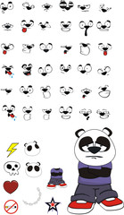 panda bear kid cartoon set4