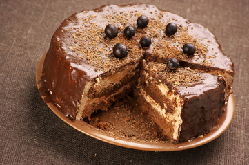 Homemade chocolate cake