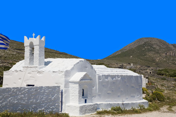 grèce; cyclades; amorgos : église aghios nikolaos