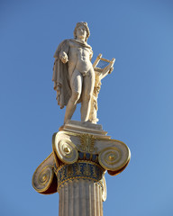 Obraz premium Apollo statue on column, Athens Greece