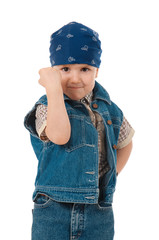 boy shake fist for threat warning