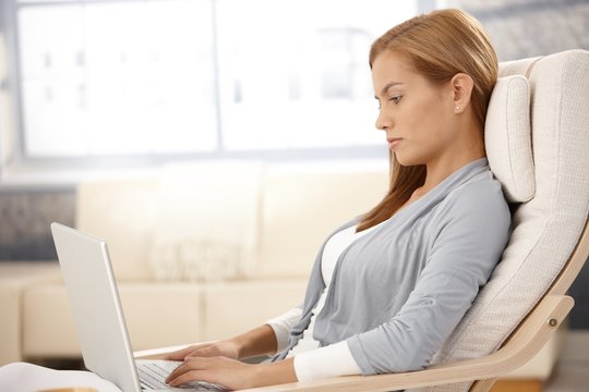 Attractive woman with computer