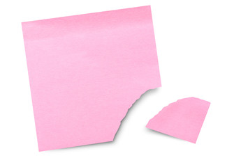 Blank sticky note with torn corner