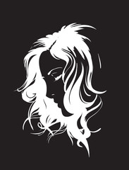 Hand-drawn fashion model. Vector illustration. Woman's face