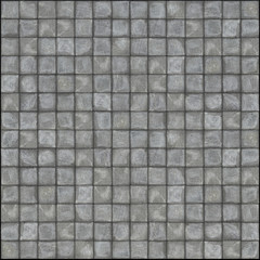 detailed 3d render of square pavement tiles in gray stone concre