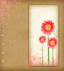 Card with watercolor flowers