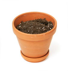 ceramic pot with ground soil