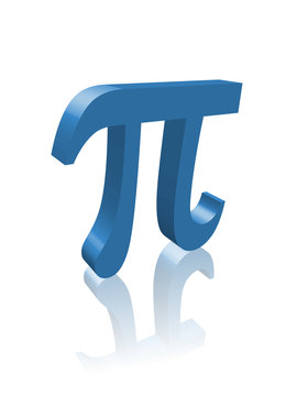 "PI" (constant mathematics science number greek symbol 3d image)