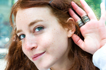 Outdoor portrait young woman