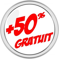 bouton +50% gratuit