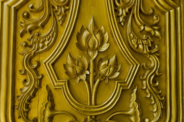 Plakat pattern gold lotus thailand