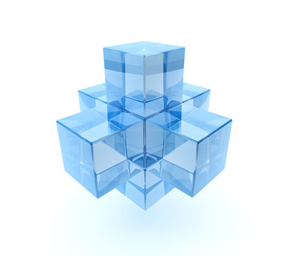 Abstrakte W&uuml;rfel z.B. als Symbol f&uuml;r Verbindungen