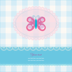 Greeting card with copy space and butterfly