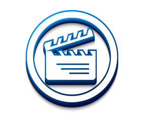 3d glossy clapper boards icon