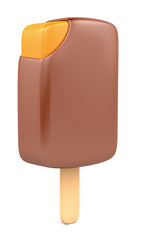 Chocolate ice cream isolated on white background