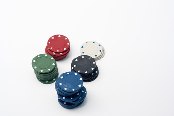 isolated casino chips